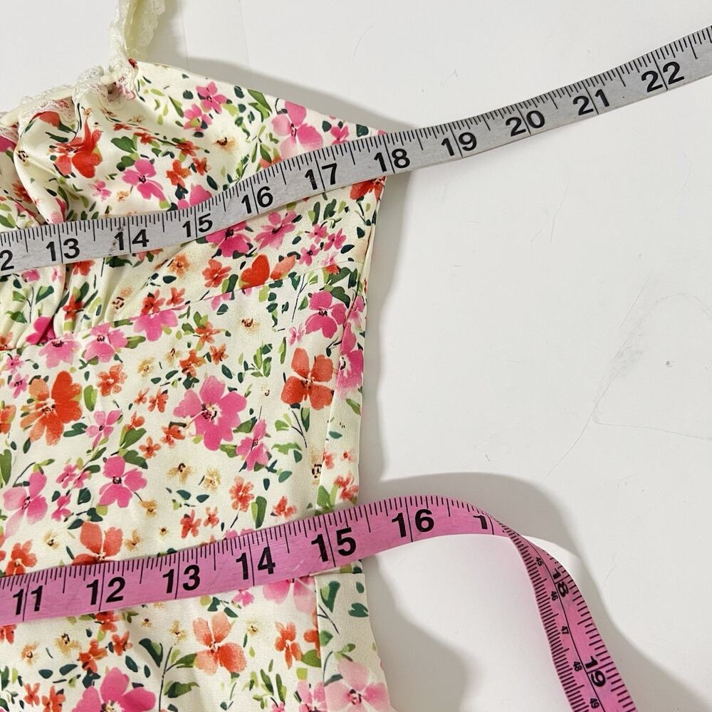 NEW Commence Midi Dress Size L Pink Floral Babydoll Milkmaid Garden Fairy Boho - Picture 11 of 13